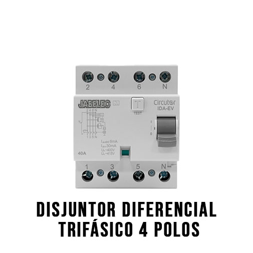 Disjuntor Diferencial Trifásico de 4 Polos